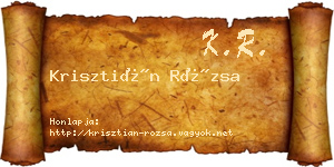 Krisztián Rózsa névjegykártya